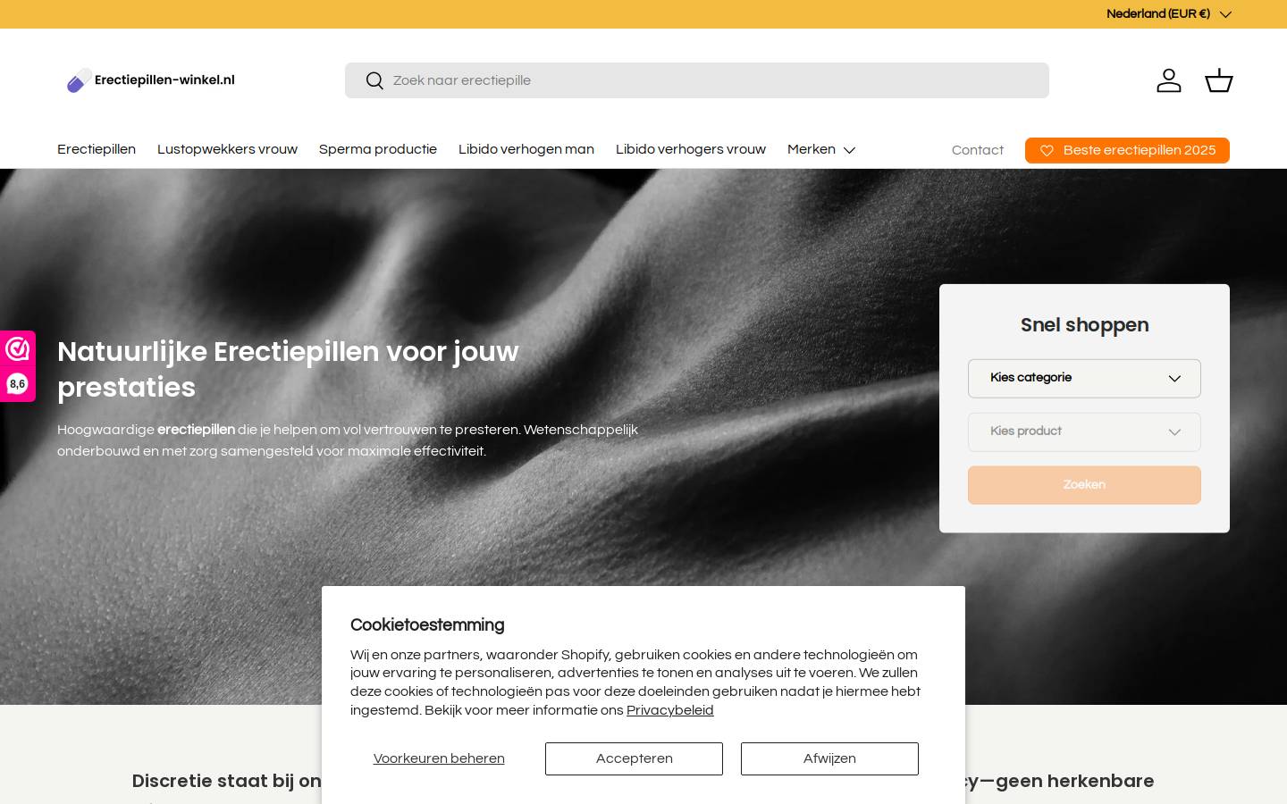 erectiepillen-winkel.nl homepage screenshot
