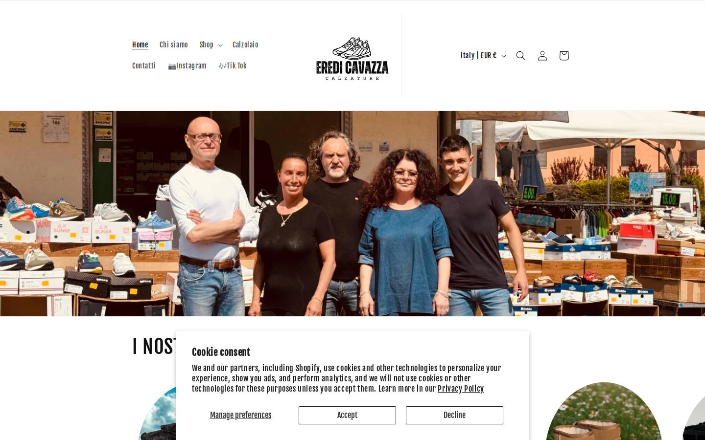 eredicavazzascarpe.com homepage screenshot