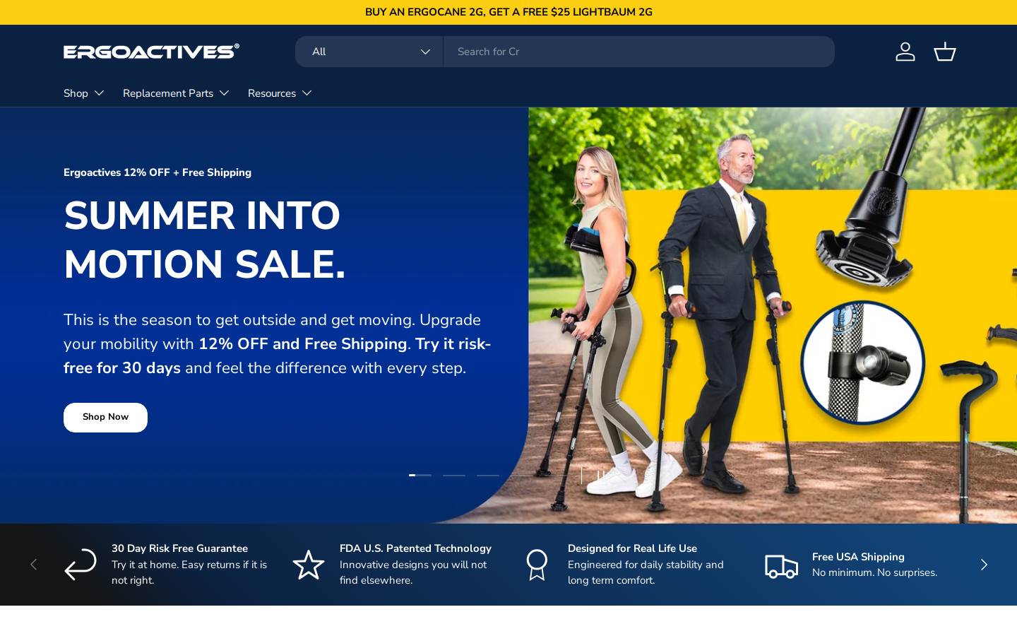 ergoactives.com homepage screenshot