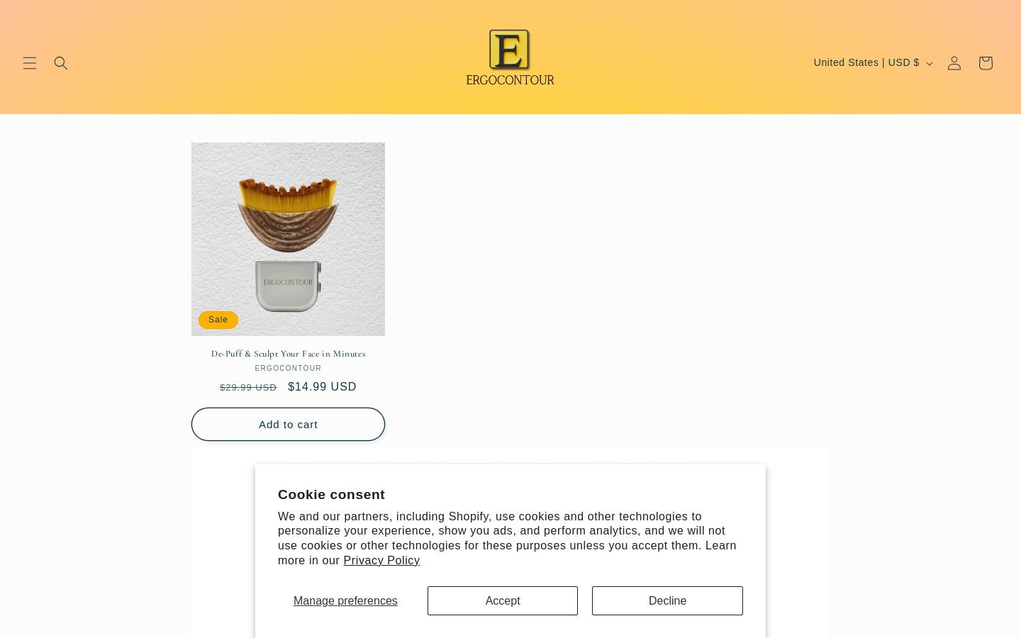 ergocontour.com homepage screenshot