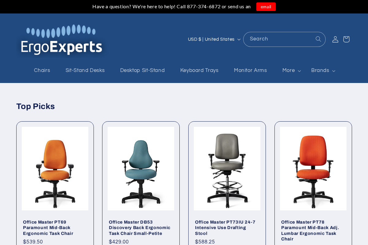 Ergo Experts homepage screenshot