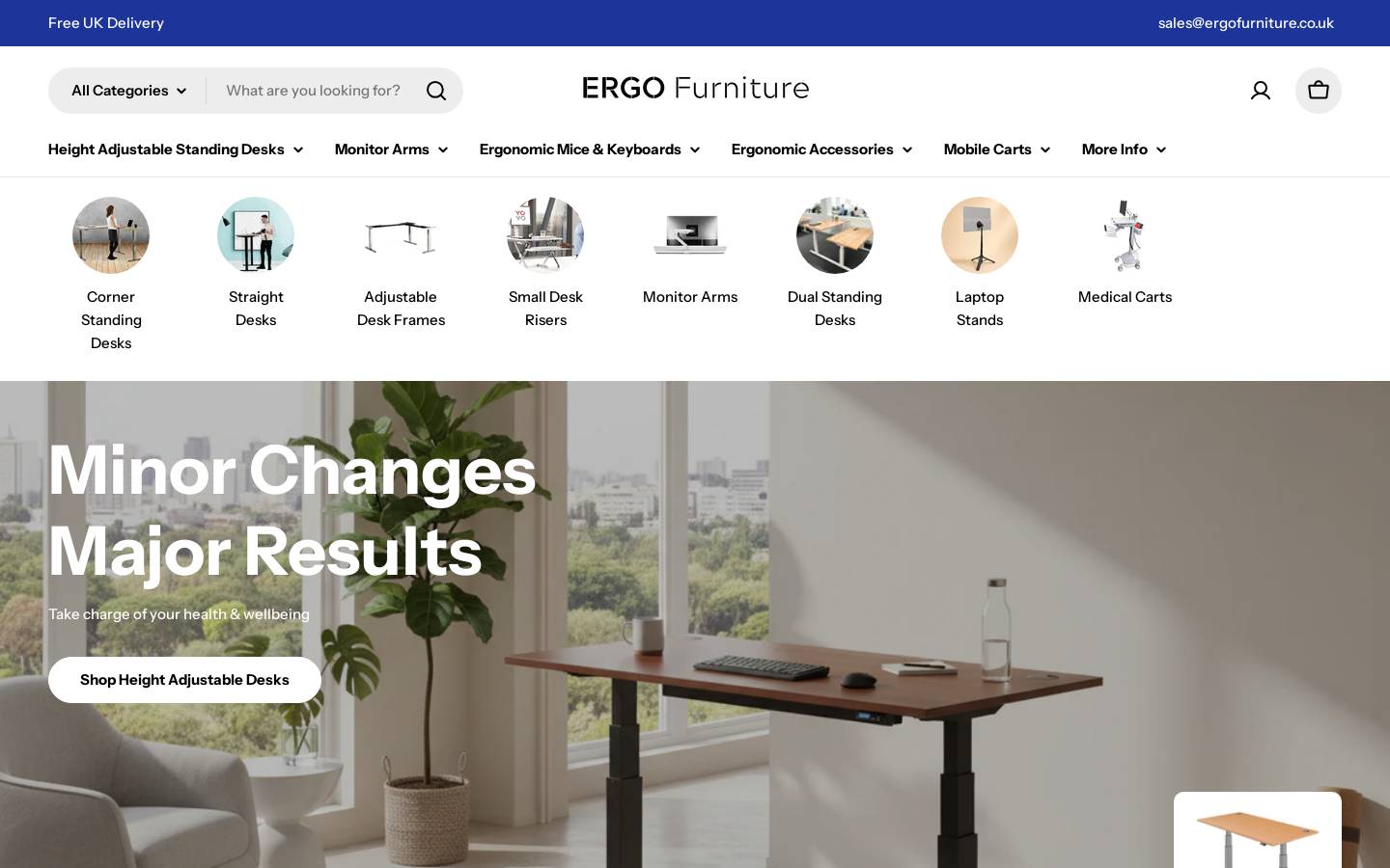 Ergo Furniture  homepage screenshot