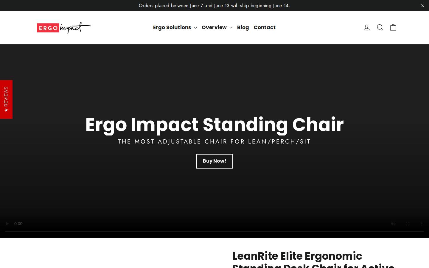 ergoimpact.com homepage screenshot