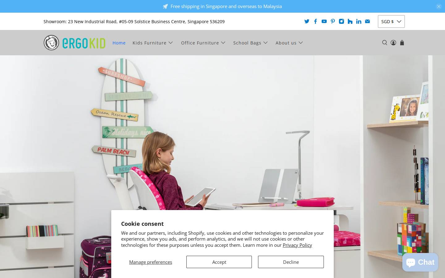 ergokid.com homepage screenshot