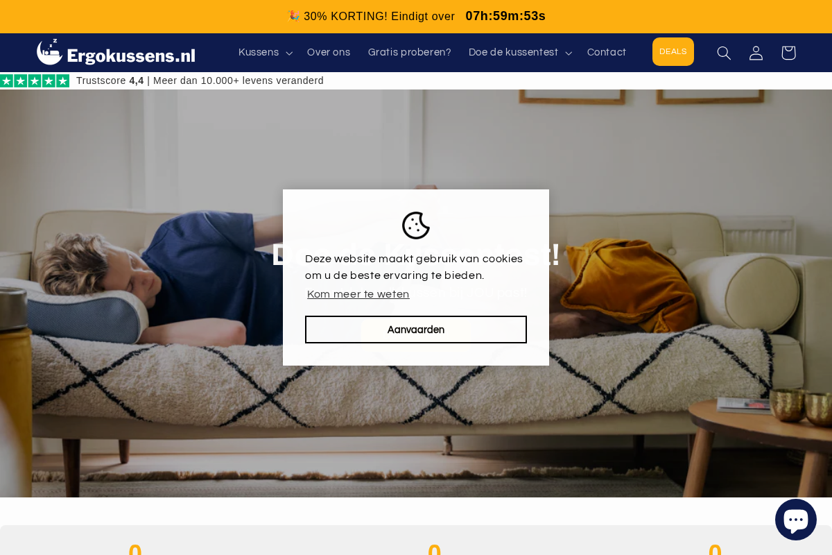 Ergokussens.nl homepage screenshot