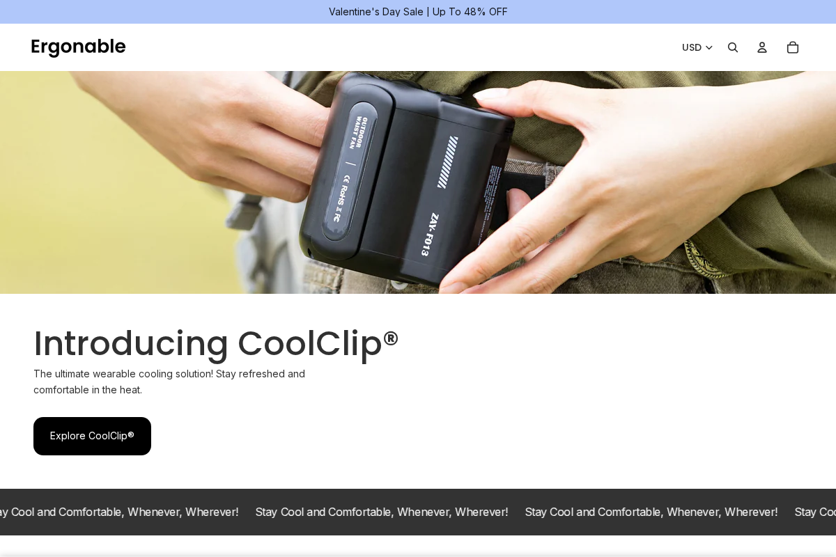 Ergonable homepage screenshot
