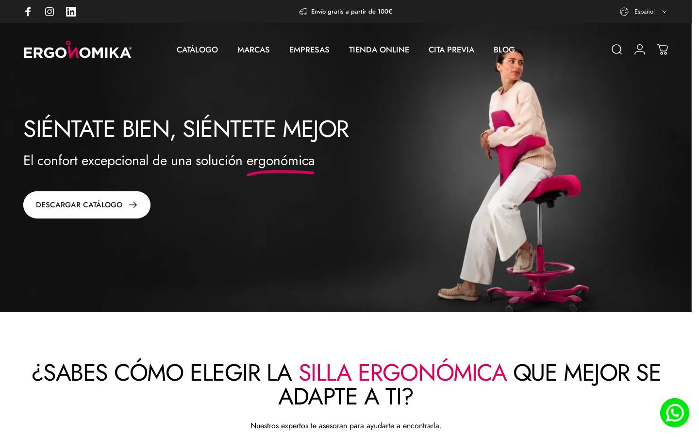 Ergonomika homepage screenshot