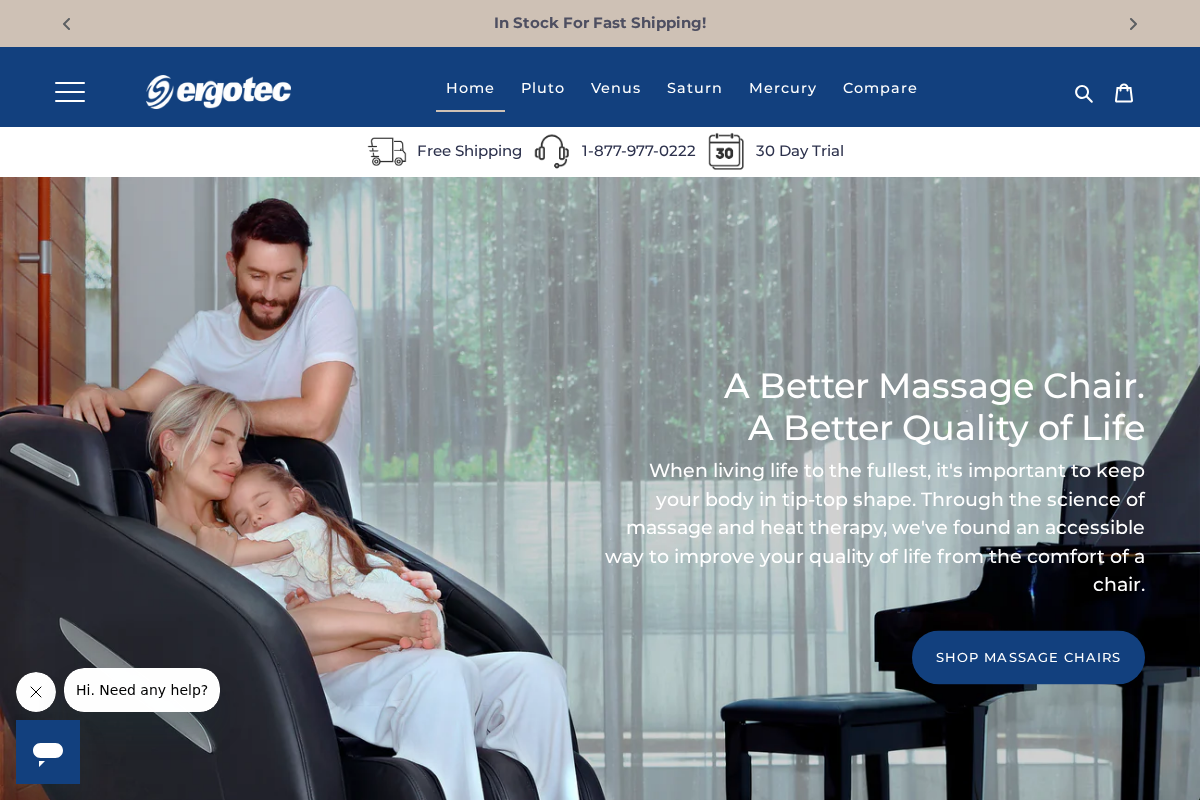 ergotecusa homepage screenshot