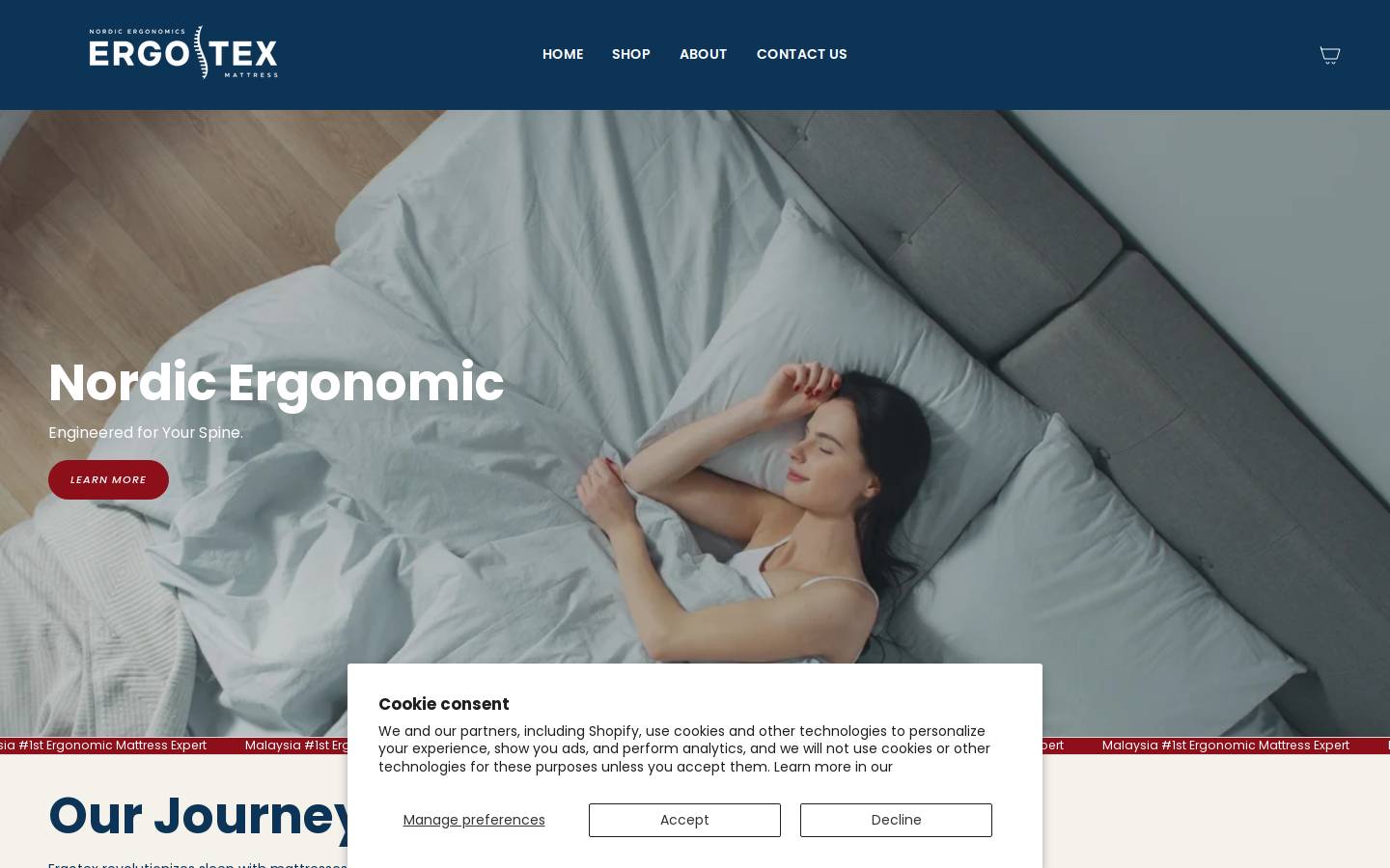 ergotex.co homepage screenshot