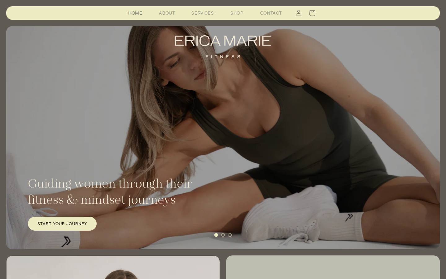 ericamariefit.com homepage screenshot