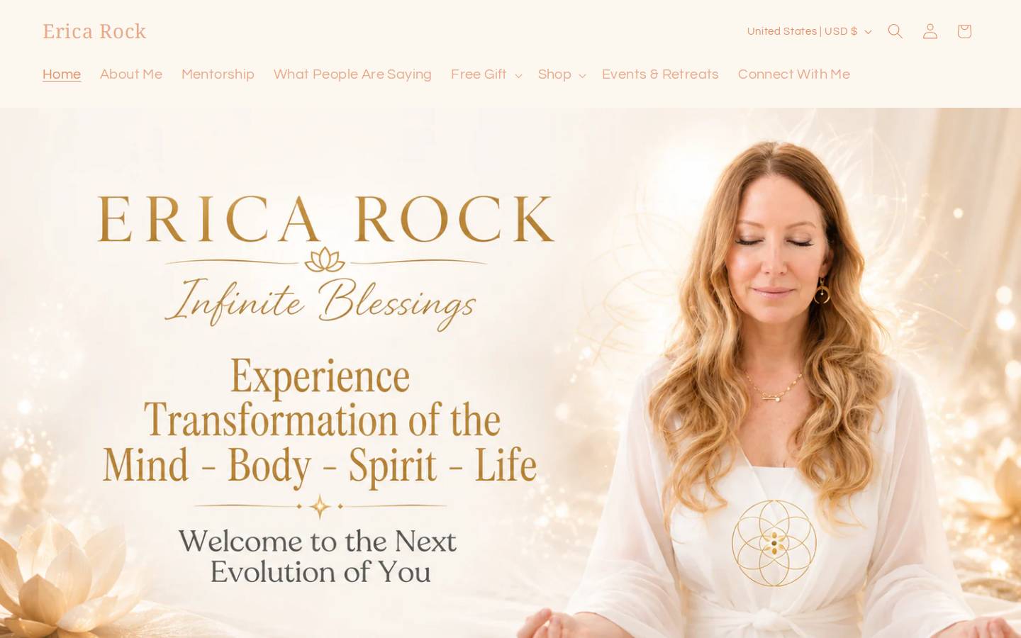 ericarock.com homepage screenshot