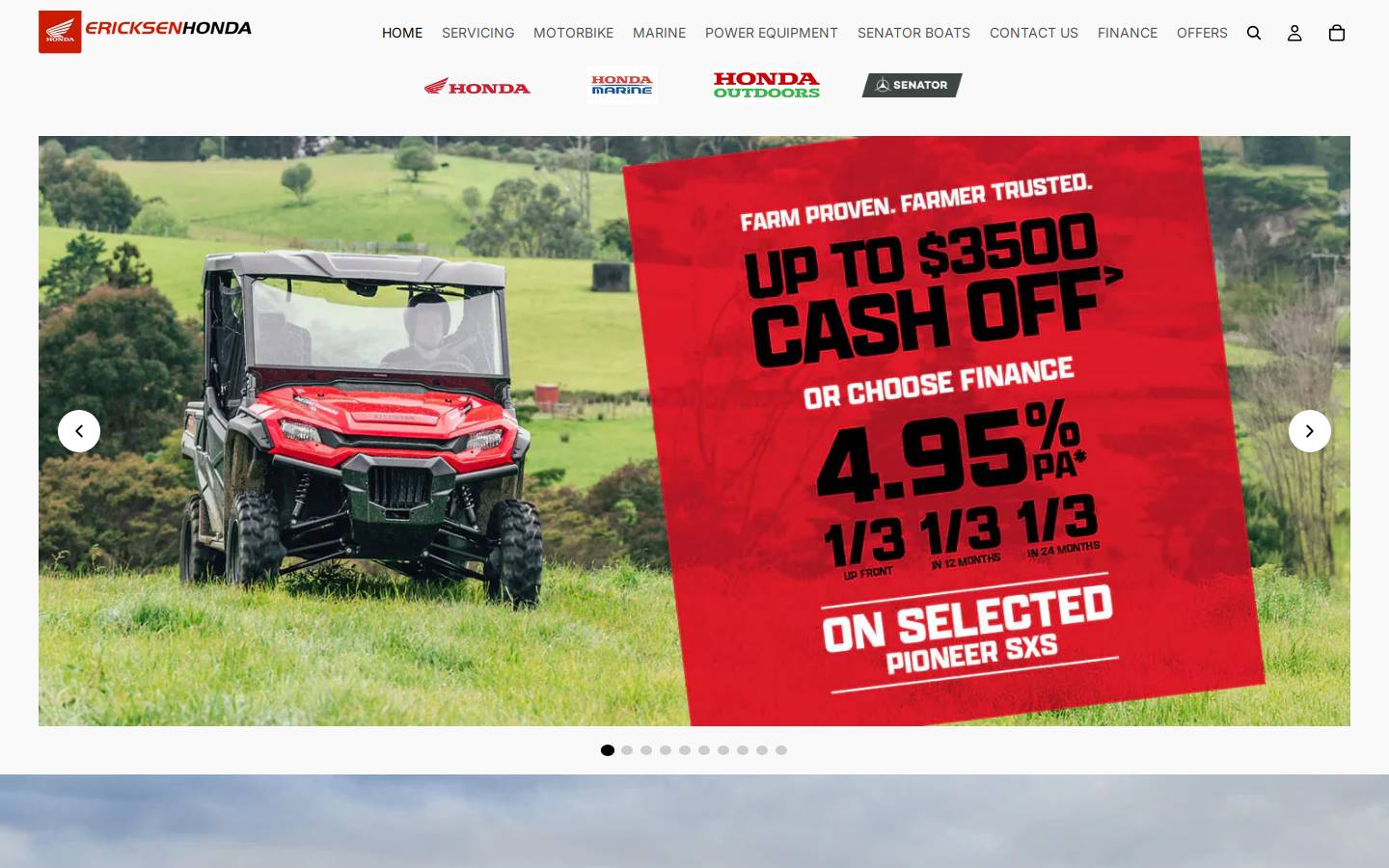 ericksenhonda.co.nz homepage screenshot