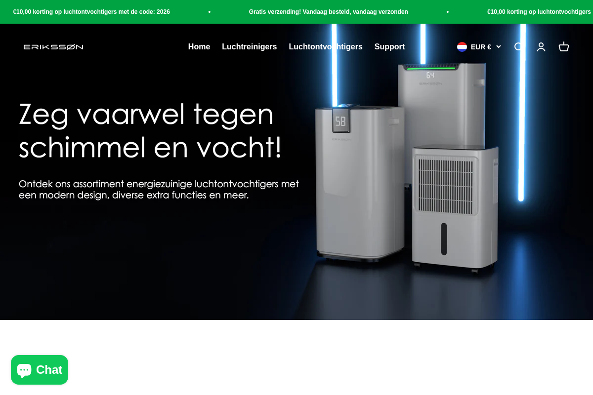 Erikssøn  homepage screenshot
