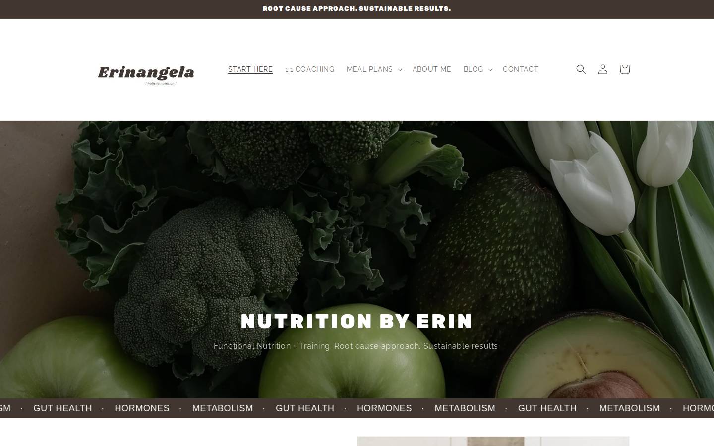 erinangelaa.com homepage screenshot
