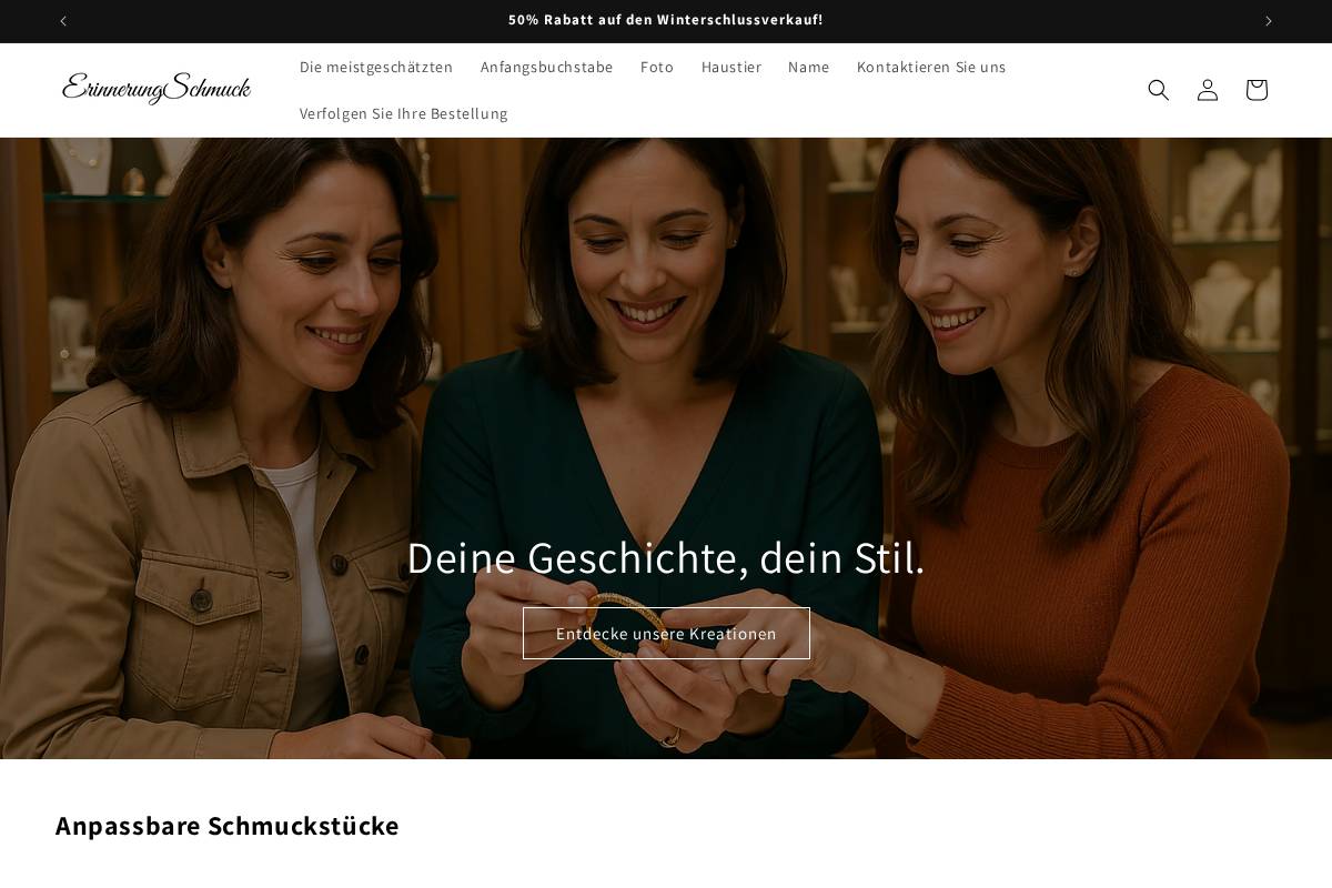erinnerungschmuck.com homepage screenshot
