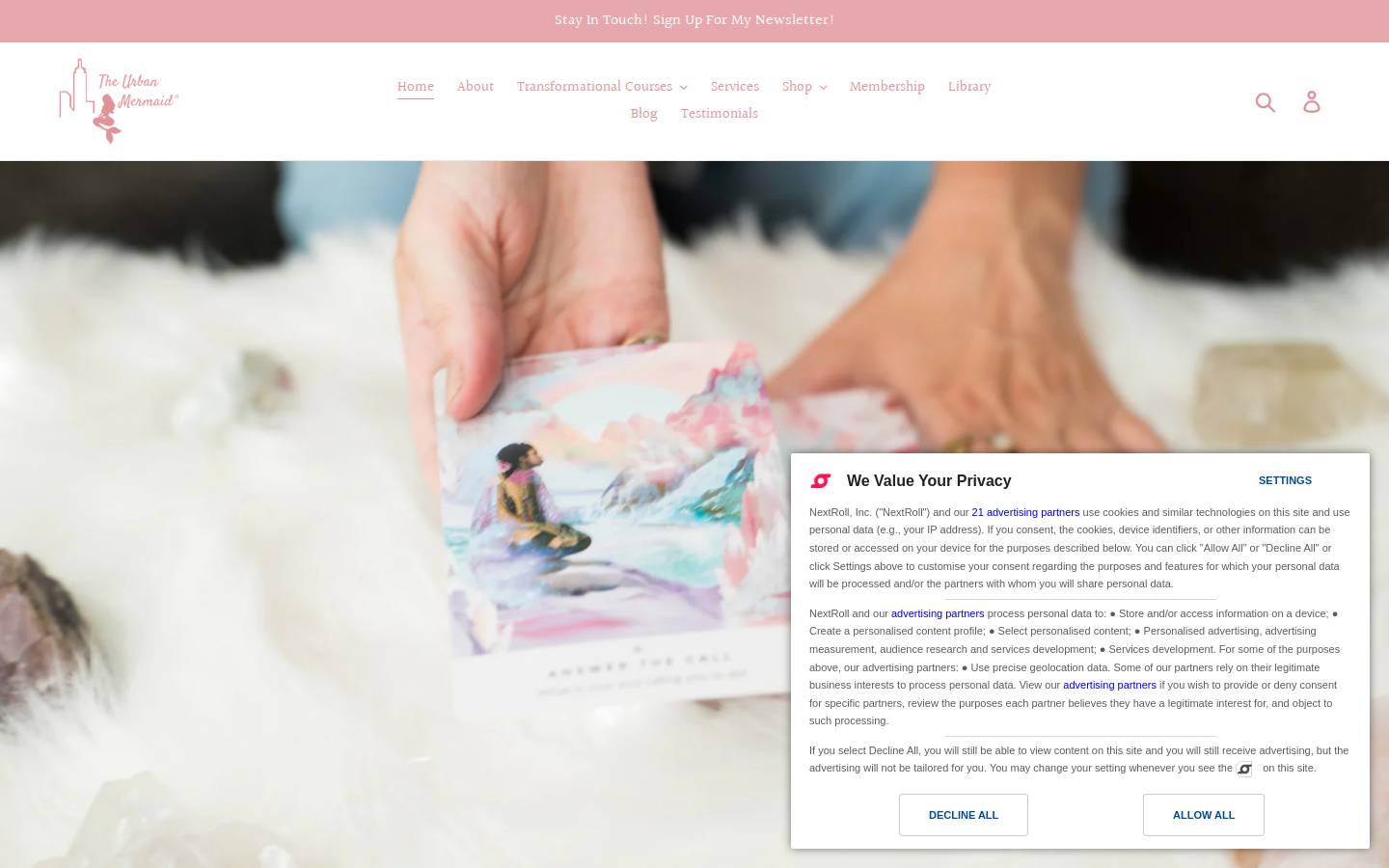 erintheurbanmermaid.com homepage screenshot