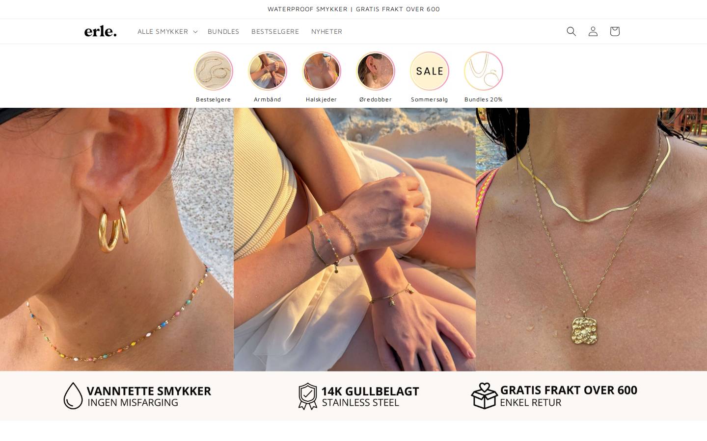 Erlejewelry homepage screenshot