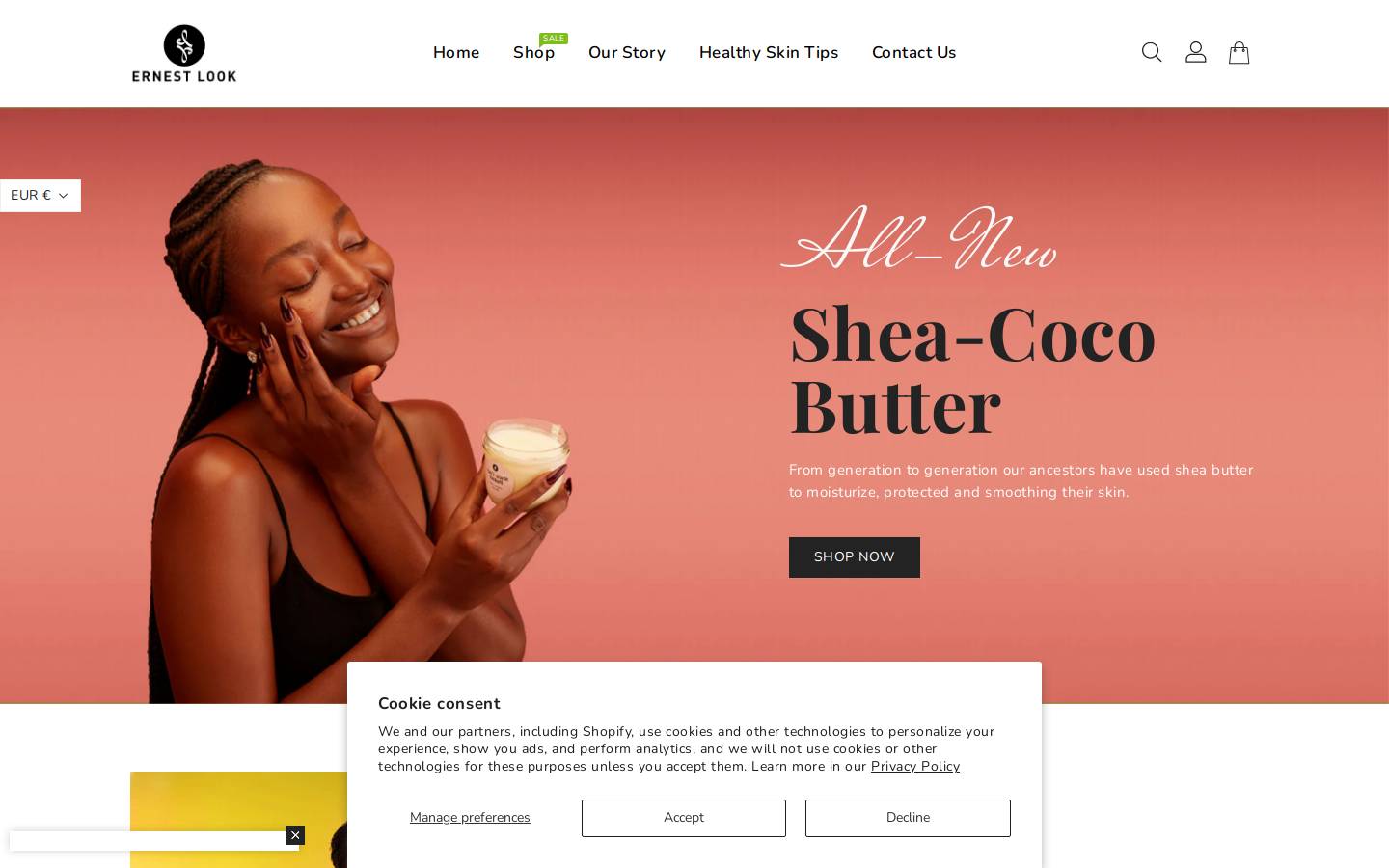 ernestlook.store homepage screenshot