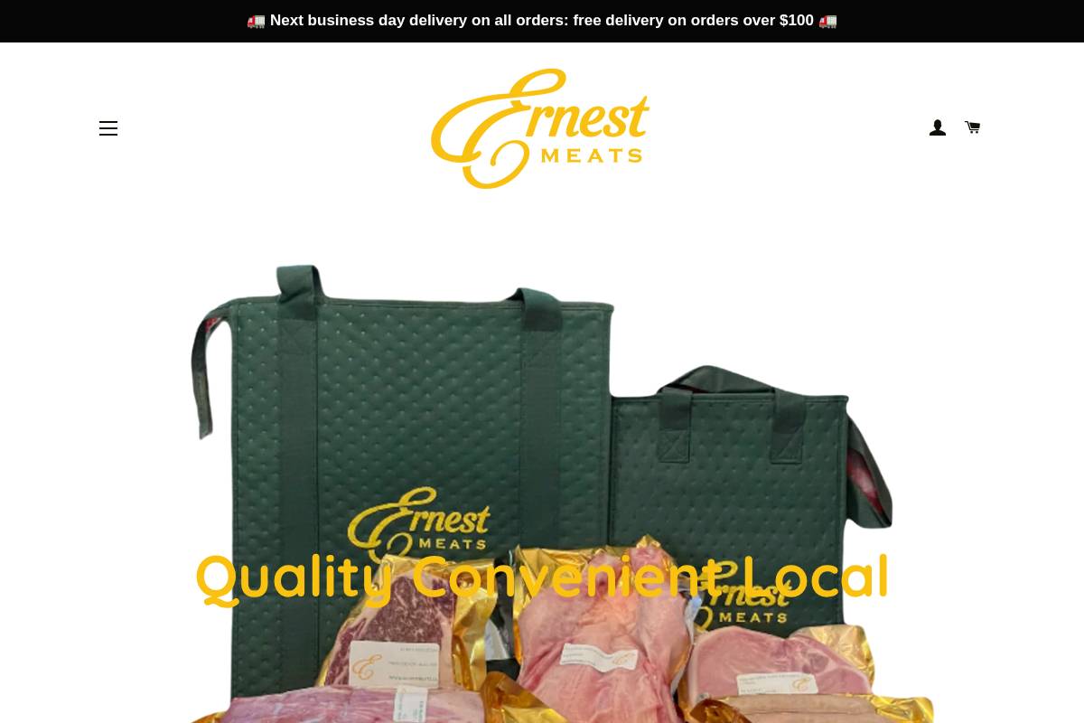ernestmeats.ca homepage screenshot
