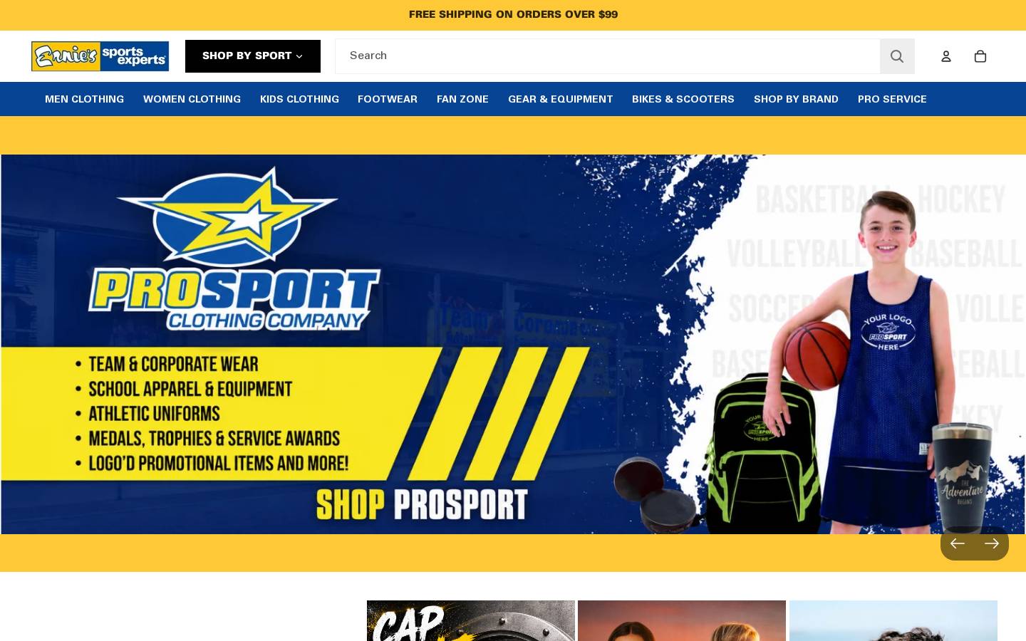 ernies.ca homepage screenshot