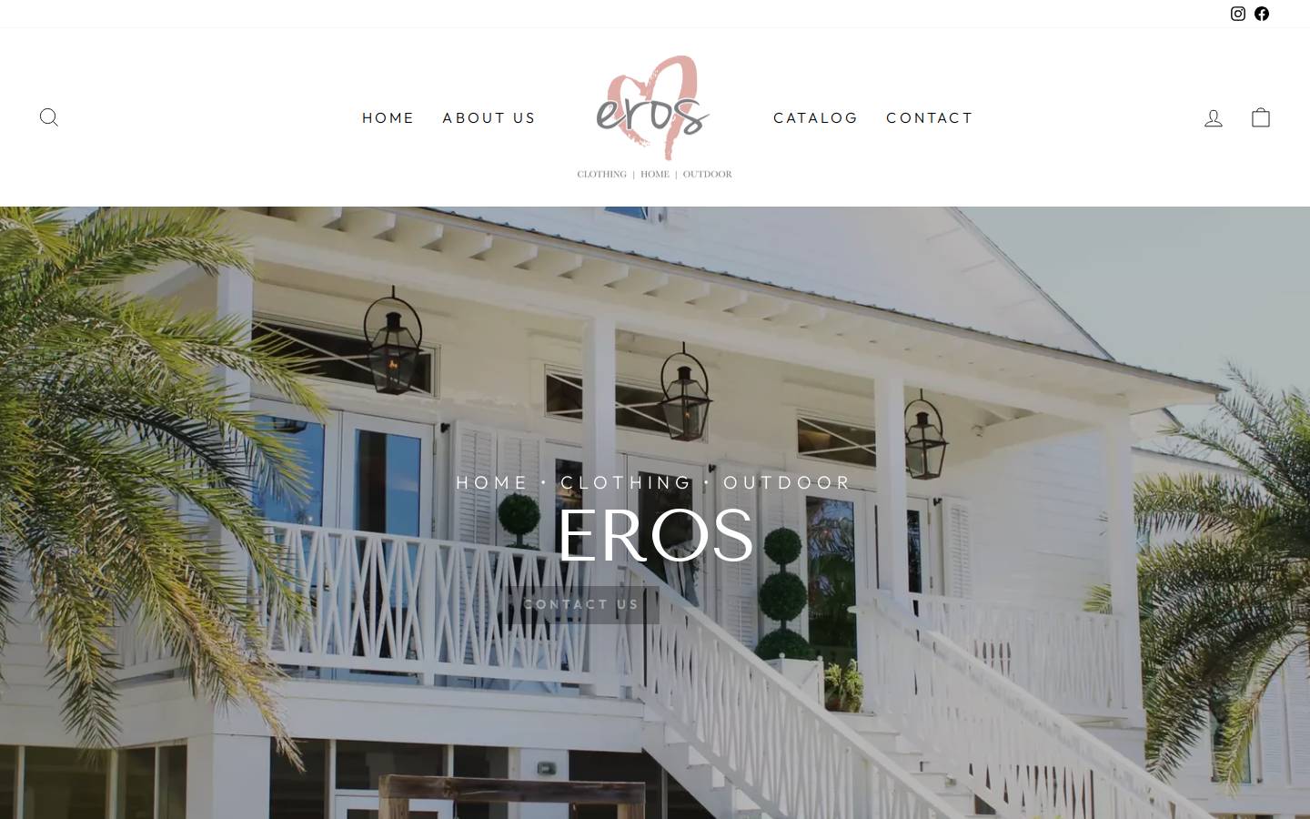 eroshomeandclothing.com homepage screenshot