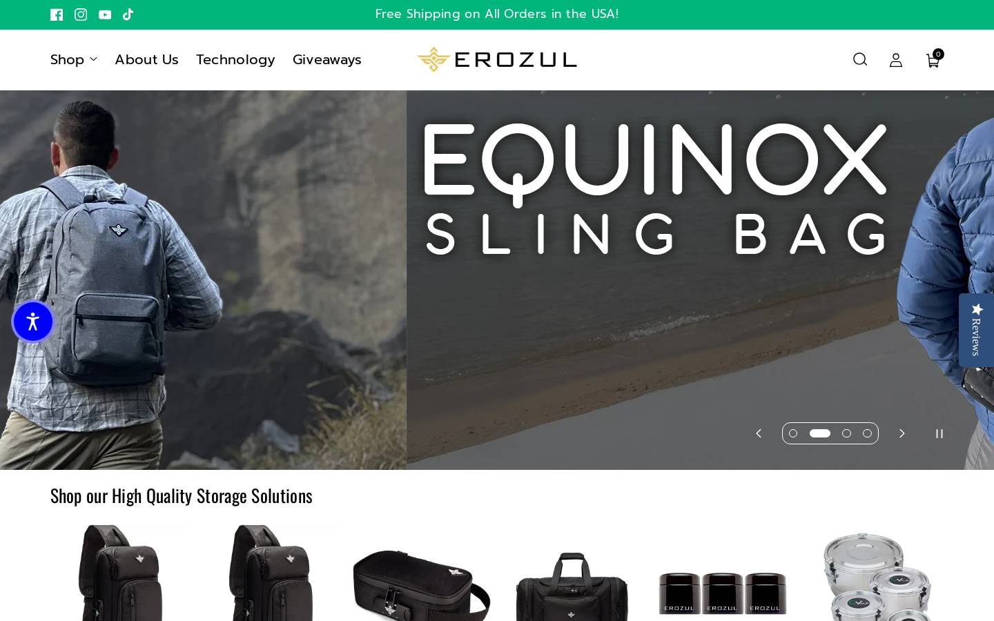 Erozul homepage screenshot