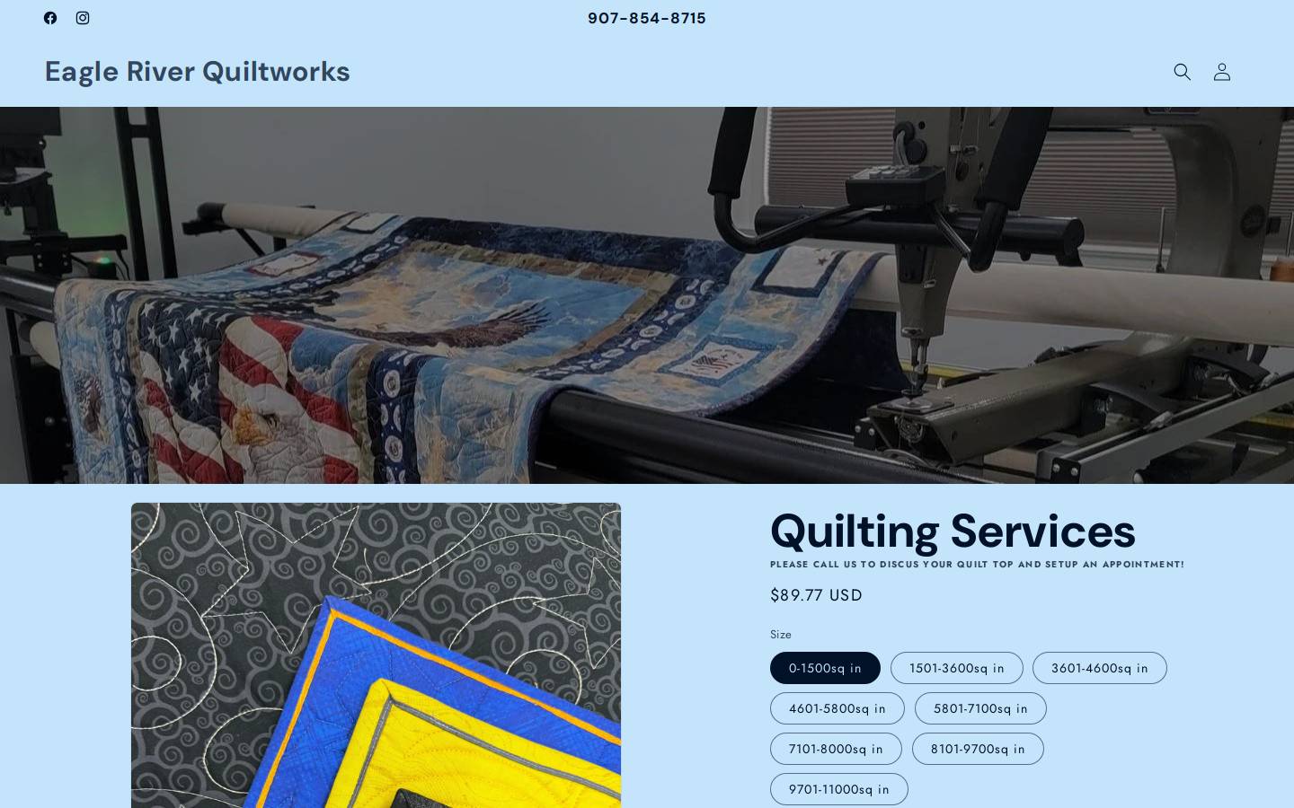erquiltworks.com homepage screenshot