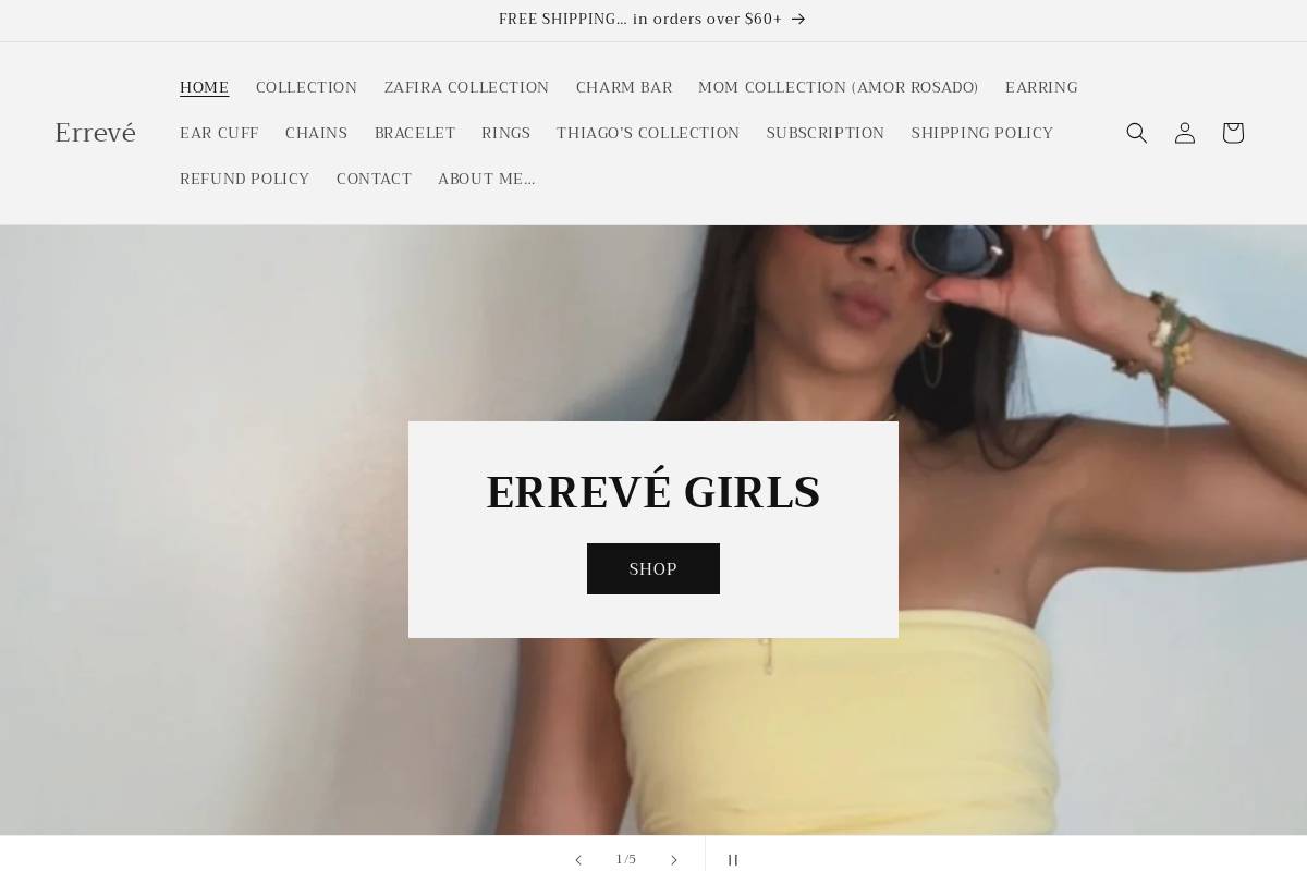 erreveshop.com homepage screenshot
