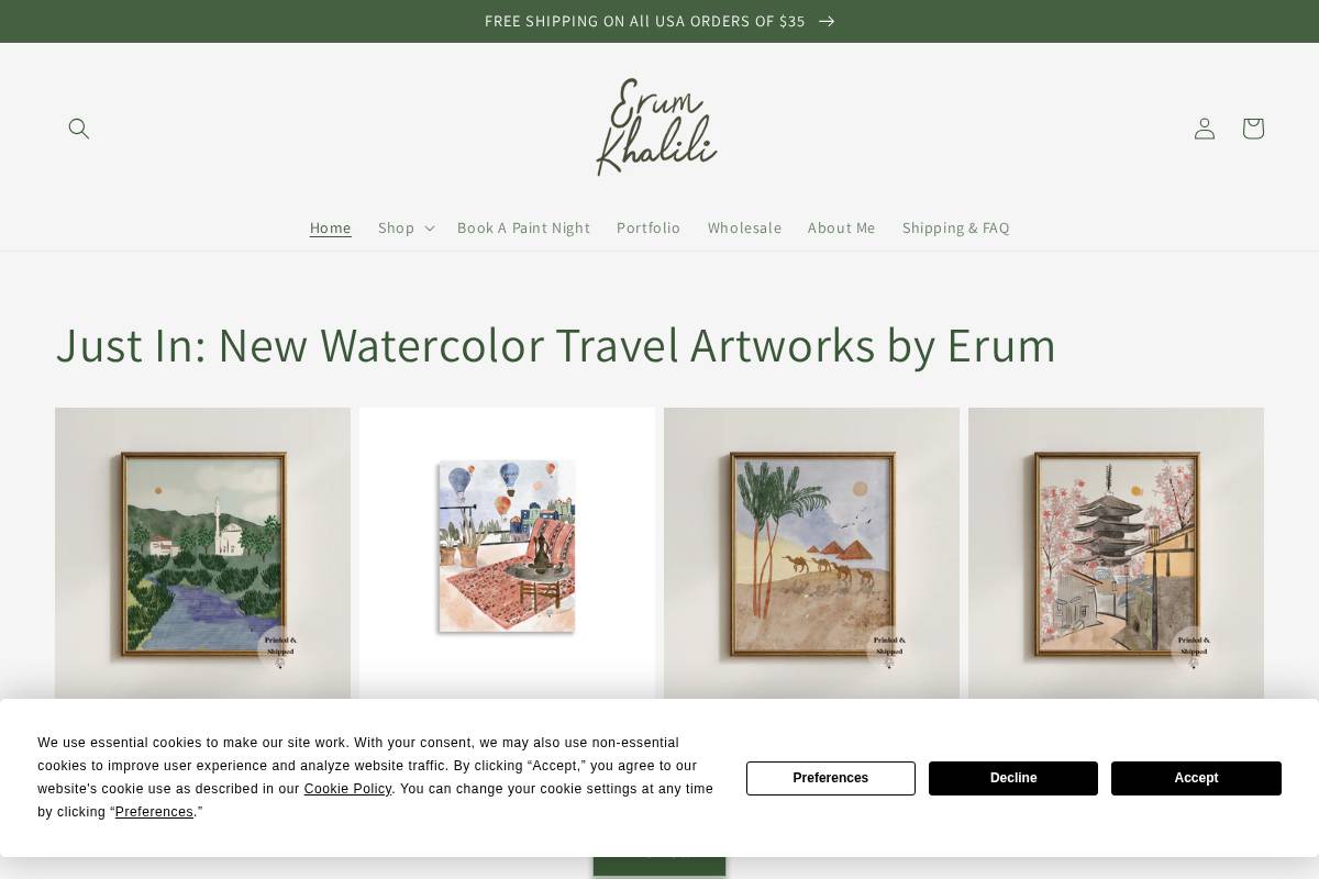 erumkhalili.com homepage screenshot