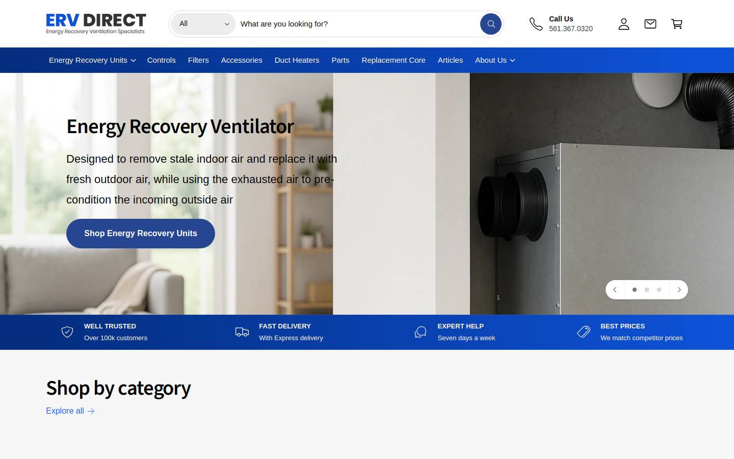 ervdirect.com homepage screenshot
