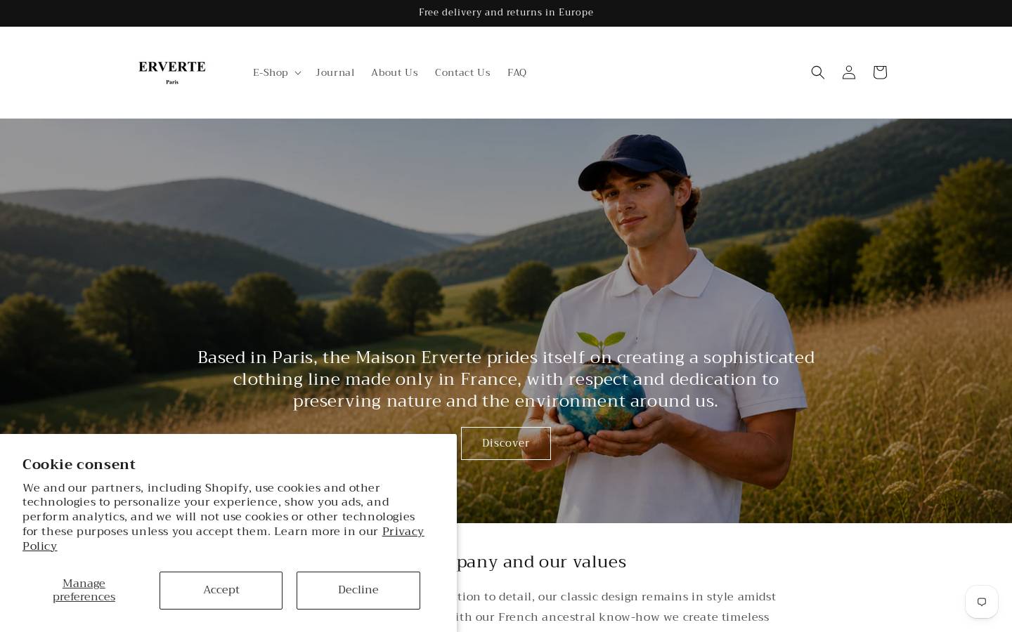 Erverte homepage screenshot