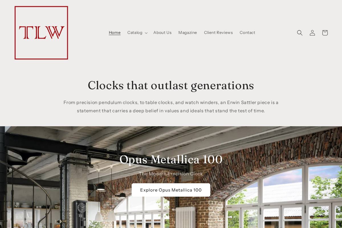 erwinsattlerclocks.com homepage screenshot