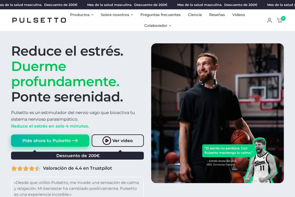 es.pulsetto.tech homepage screenshot
