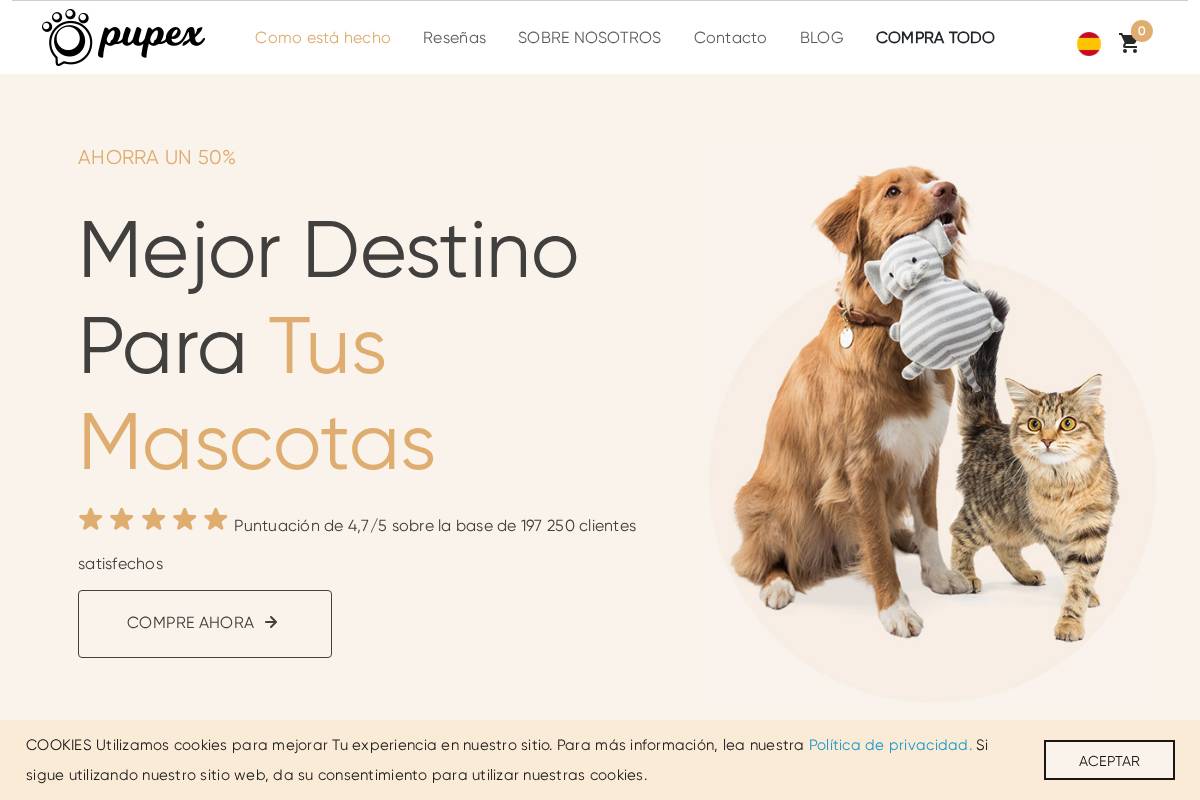 es.pupex.com homepage screenshot