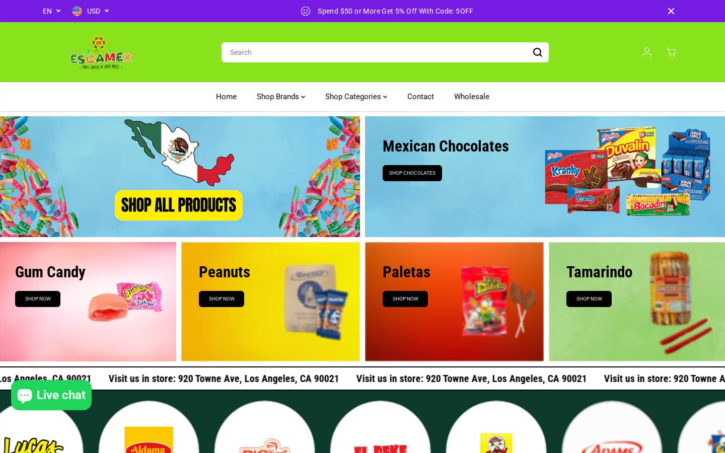 escamexinc.com homepage screenshot