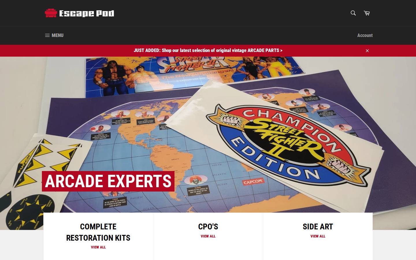 escapepodonline.com homepage screenshot