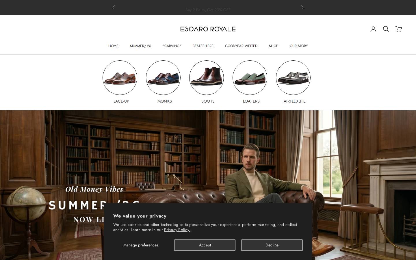 escaroroyale.com homepage screenshot