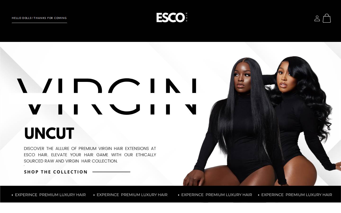 escohair.com homepage screenshot