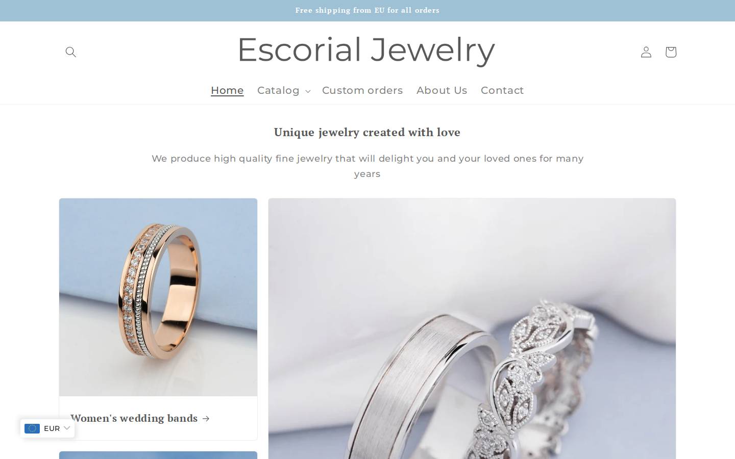 escorialjewelry.com homepage screenshot