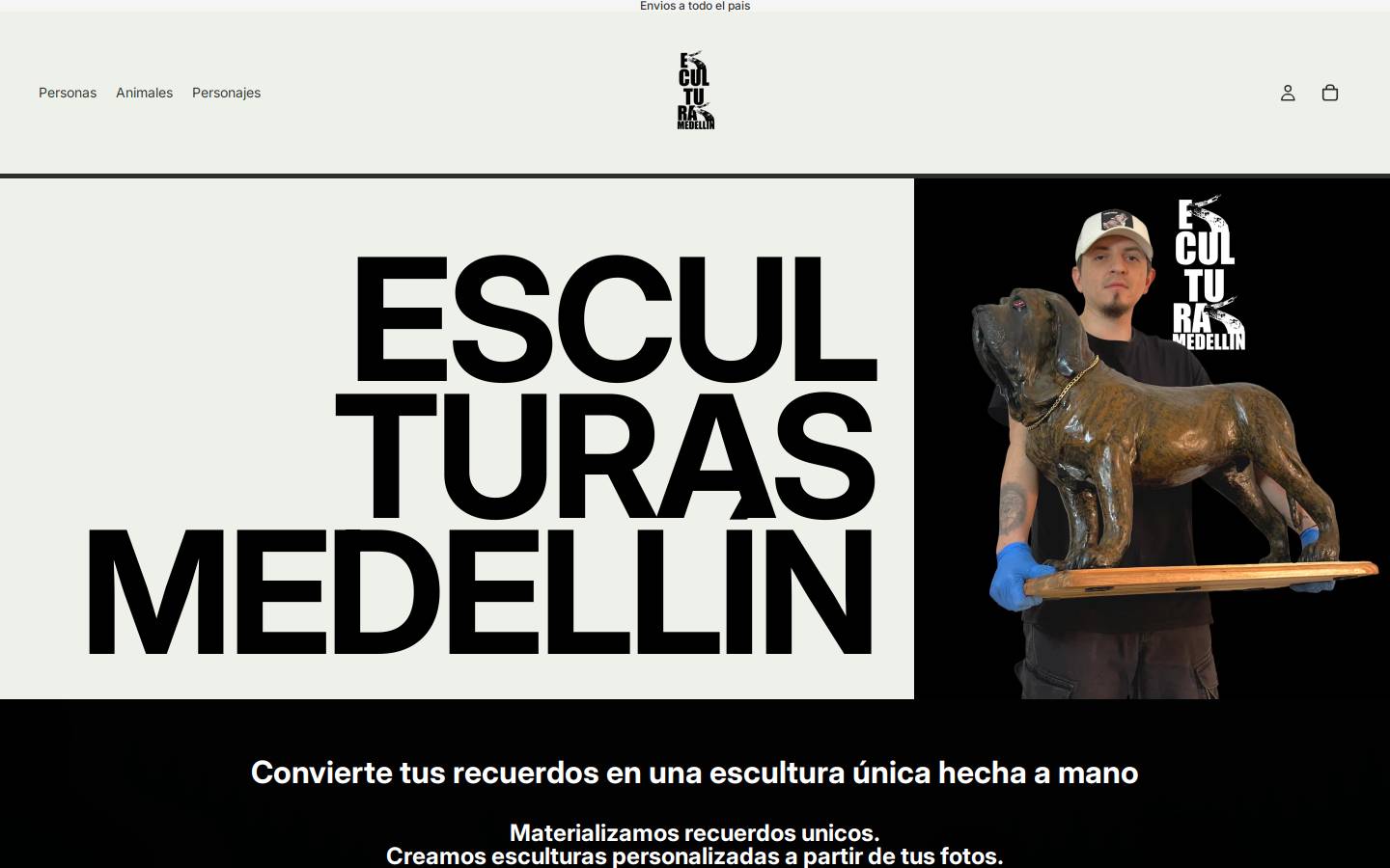 esculturasmedellin.com homepage screenshot