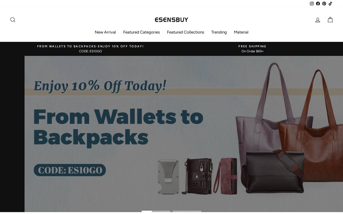 Esensbuy homepage screenshot