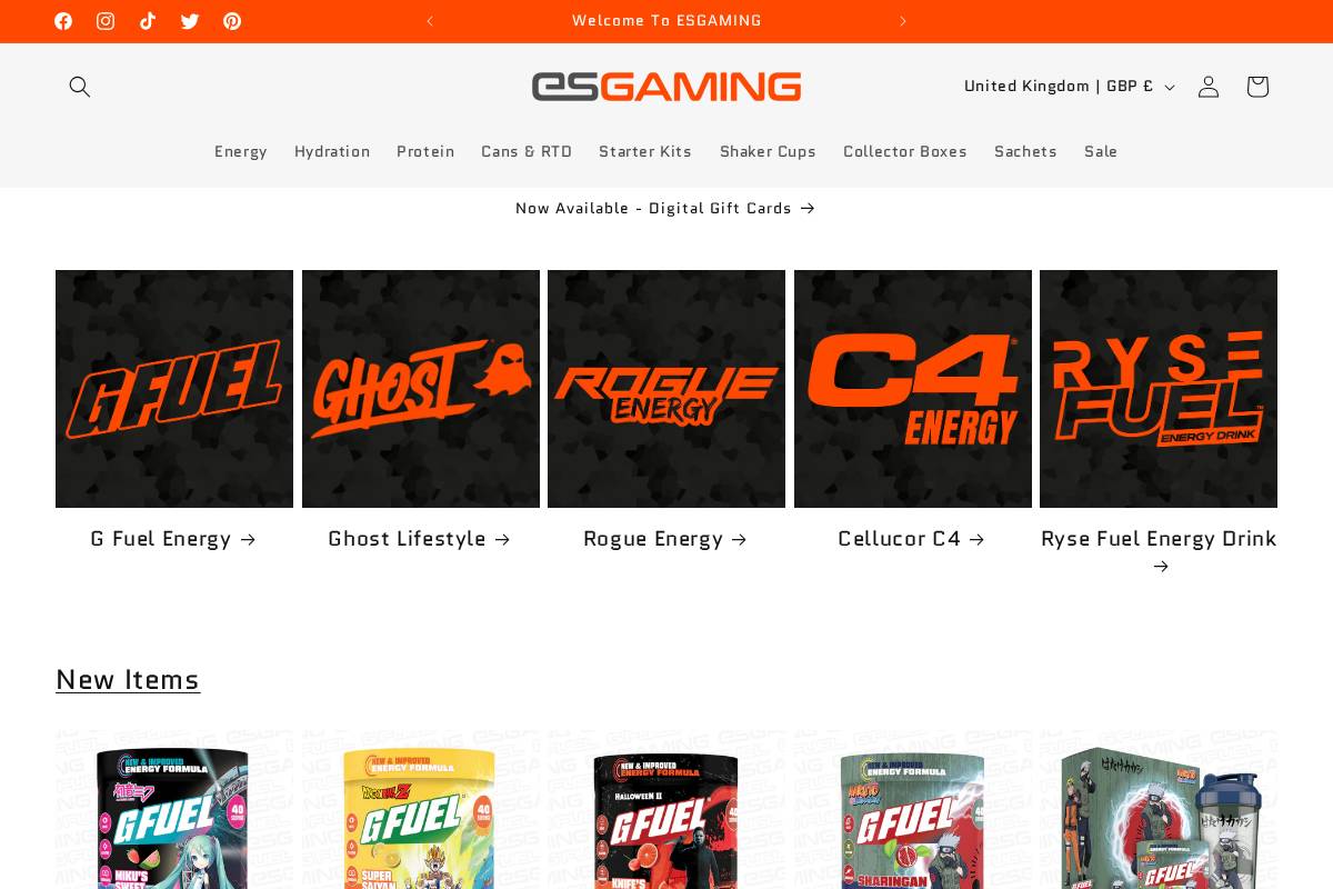 ESGaming homepage screenshot