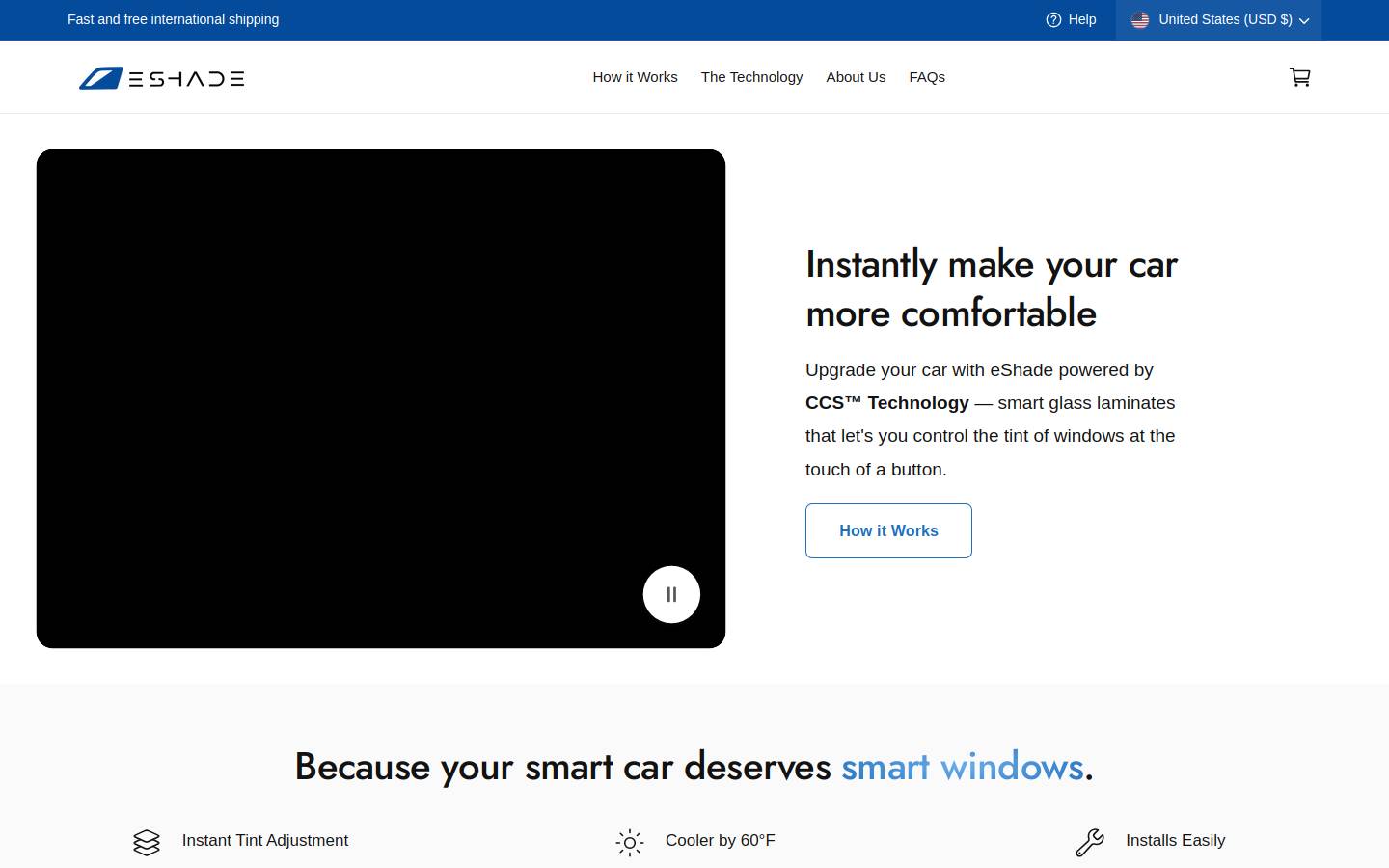 eshade.co homepage screenshot