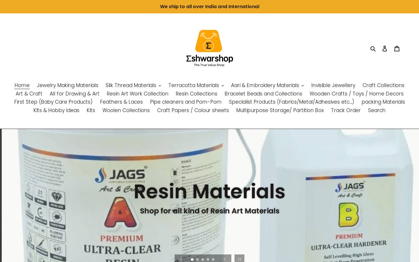 eshwarshop.com homepage screenshot