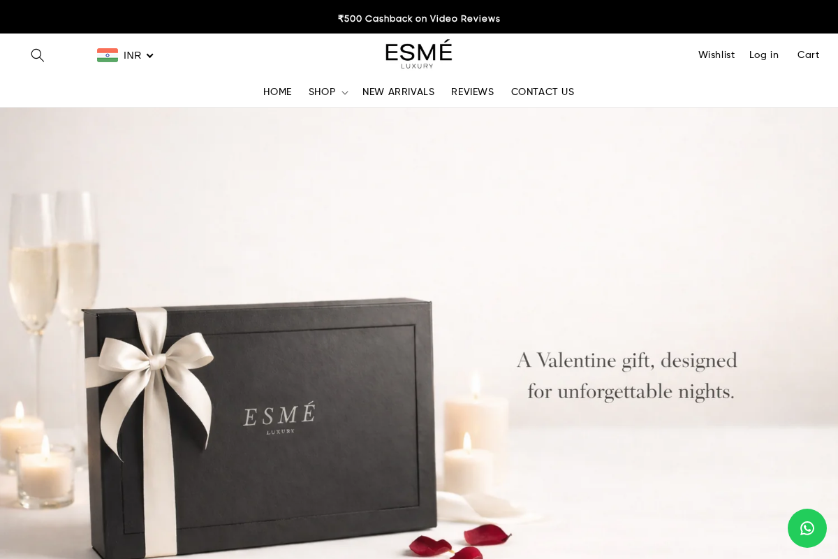 Esme Luxury homepage screenshot