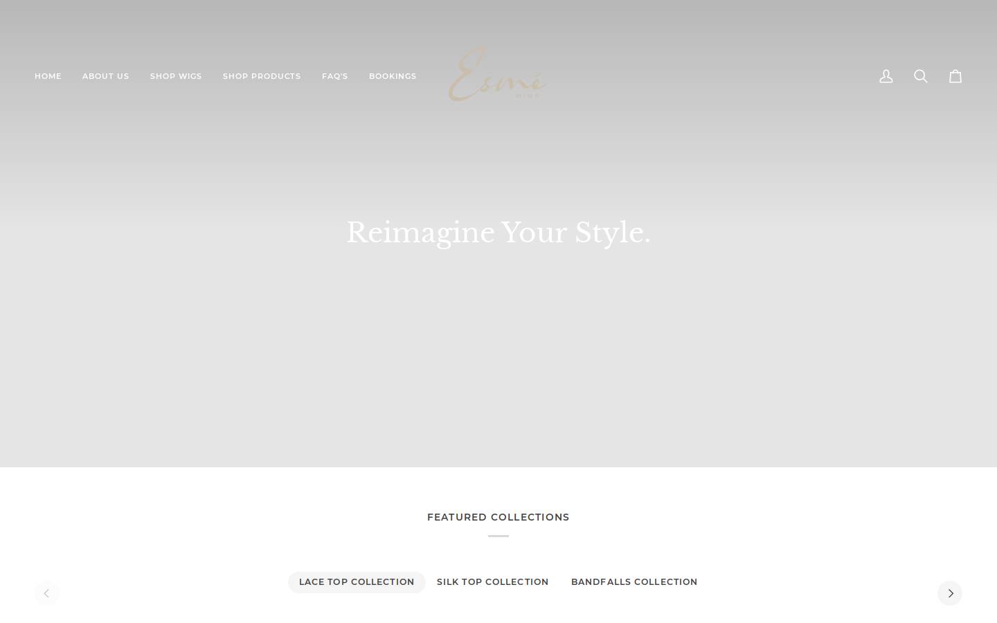 esmewigs.com homepage screenshot