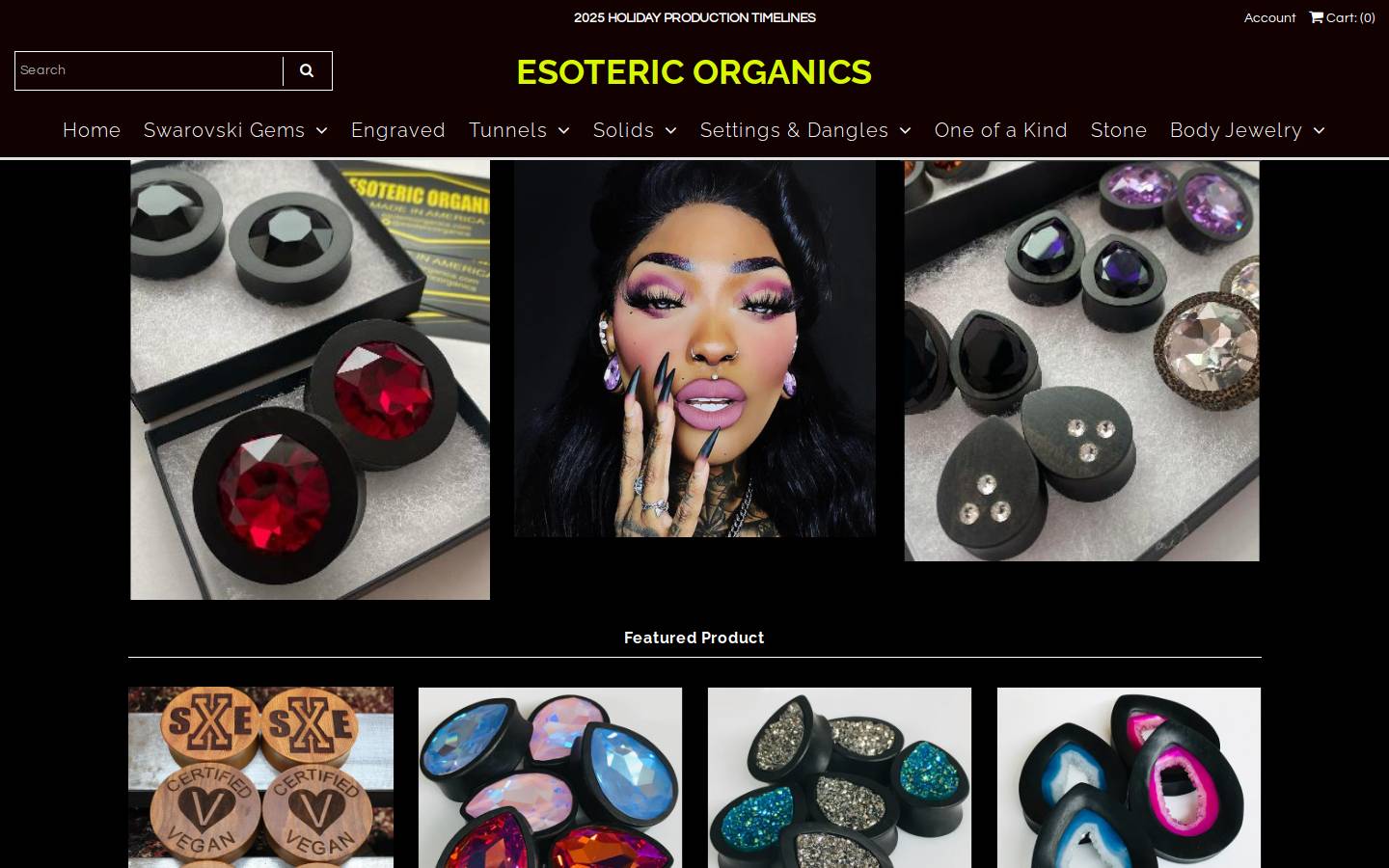 esotericorganics.com homepage screenshot