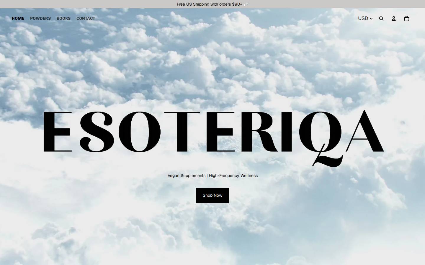 esoteriqa.com homepage screenshot