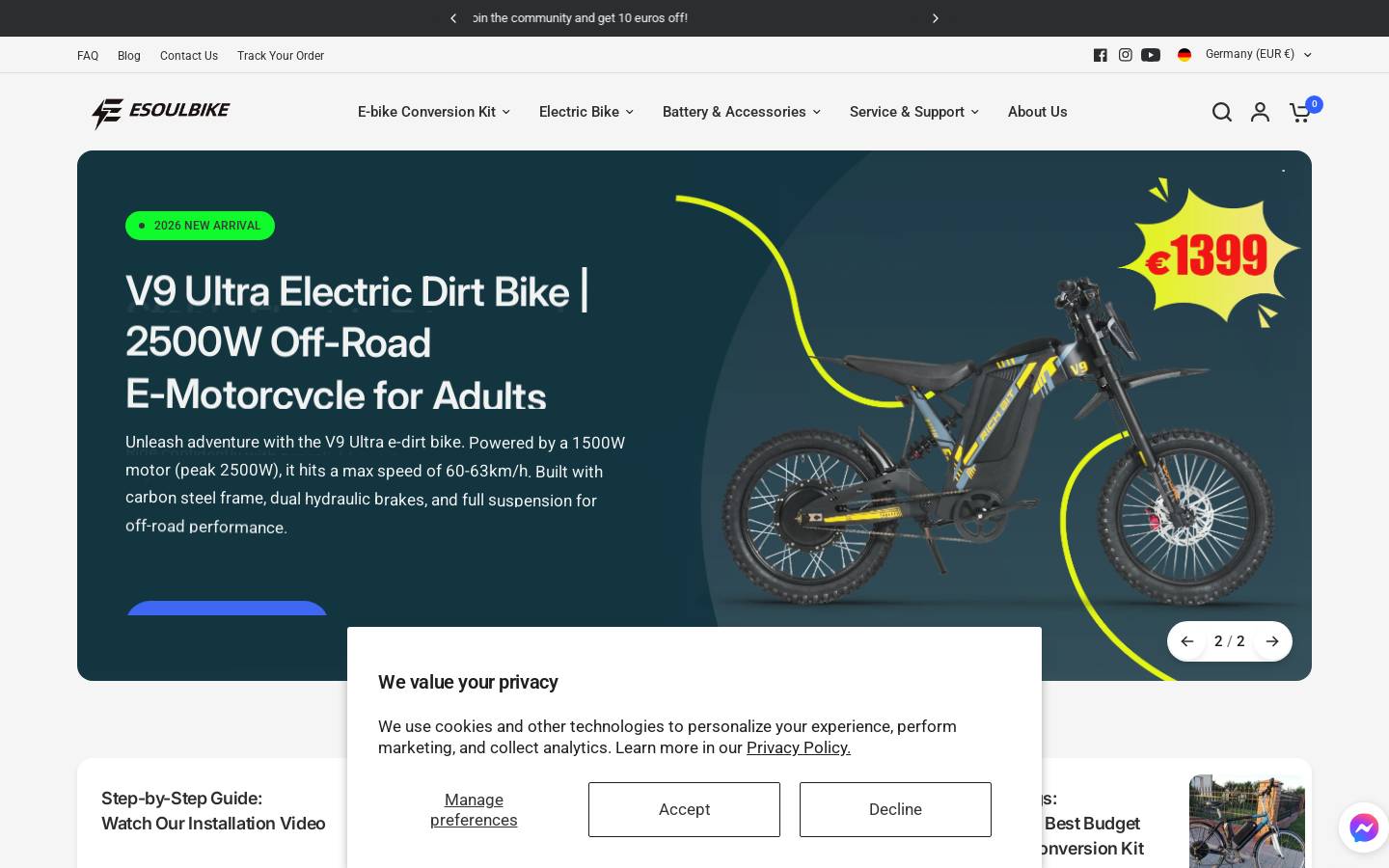 esoulbike.com homepage screenshot