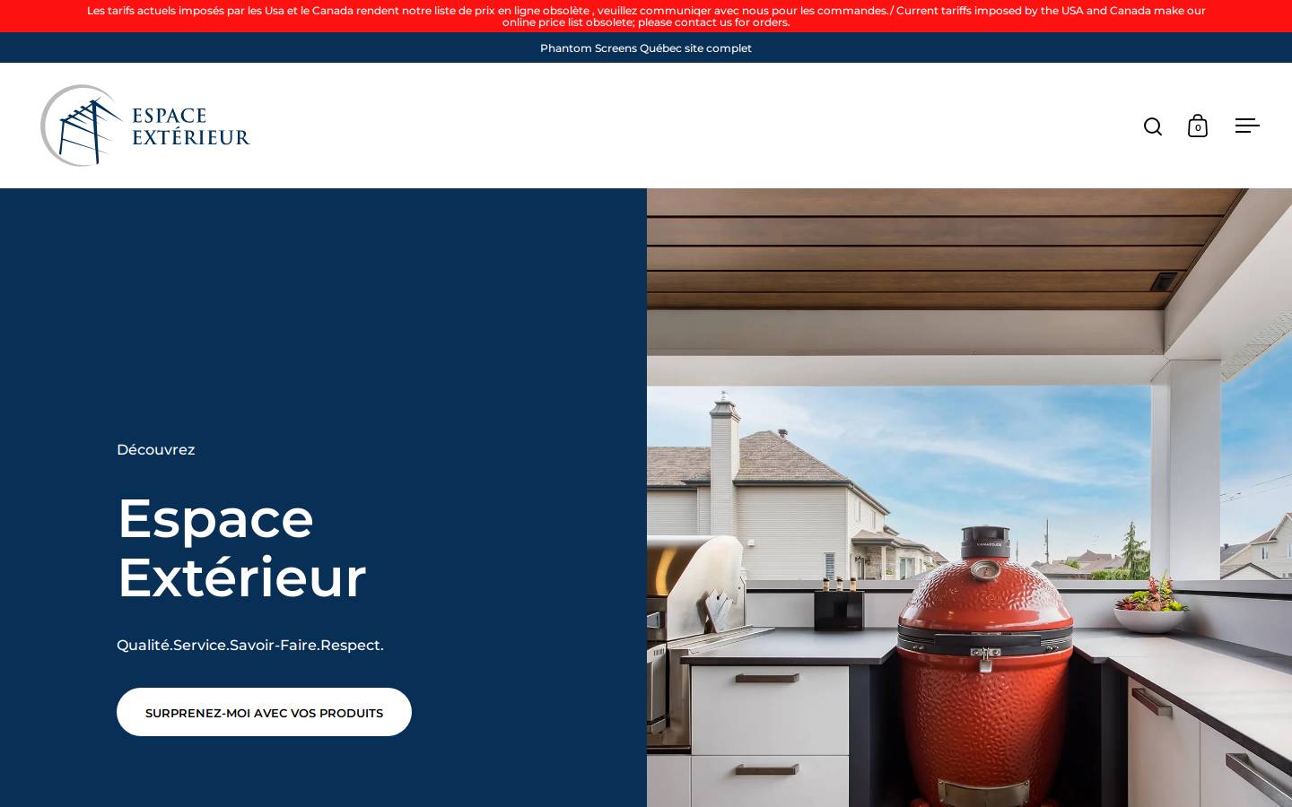 espacesexterieurs.com homepage screenshot